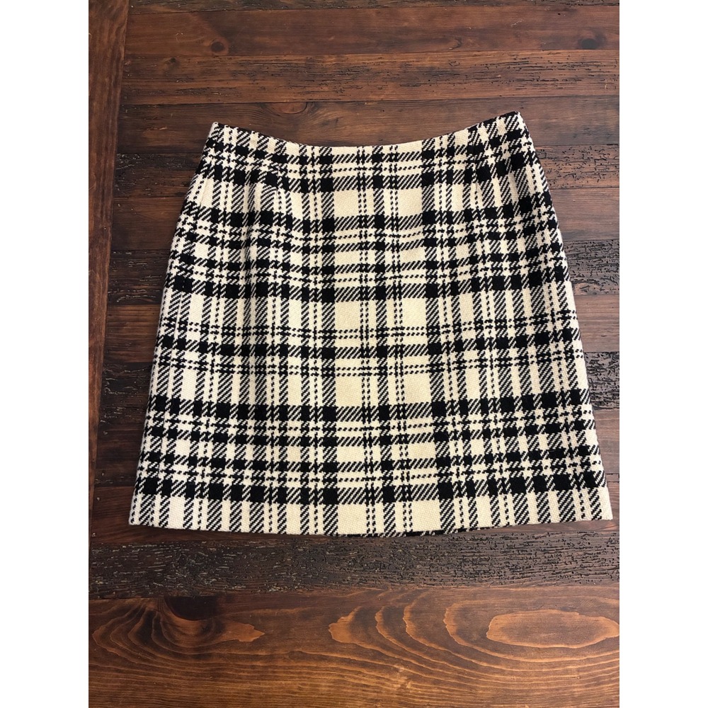 Eddie Bauer Mini Skirt Wool Blend Plaid Classic Preppy Women's Size 10